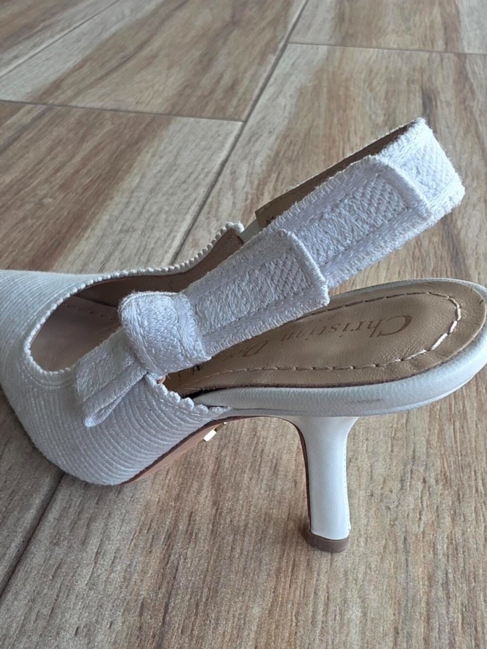 Dior J’Adior Slingback Pumps White Embroidered Cottom Slingback Eur. 36 D - Picture 7 of 15